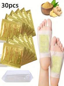 100pcs Natural Ginger Vinegar Foot Pads, Skin-Friendly Breathable Material, Suitable For Home And Travel, Ideal For Skincare Enthusiasts - Specification - View 13