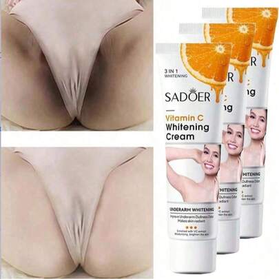 3pcs Underarm Lightening Cream - Skin Lightening Cream - Intimate Areas, Inner Thigh, Armpit, Dark Elbows And Knees, Bikini Areas, Underarm, Private Parts