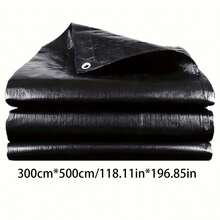 1 块重型黑色防水篷布 - 全天候、防紫外线、耐热、耐用、防撕裂，适用于露营、户外庭院、池塘、泳池盖、船只、房车 - 多用途 - 黑色 - 查看 10
