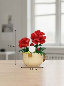 迷你花束盆景树玩具积木套装，DIY仿真植物系列积木玩具，玩具积木适用于家庭办公室装饰摆件，亚克力防尘罩积木，花束套装，适合成人、生日礼物、圣诞玩具、万圣节 - 彩色 - 查看 15