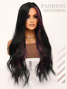 clouder Black Highlight Purple Extra Long Curly Wig 30 Inch Cosplay Wig Halloween Christmas Wig Elegant Soft Matte Hair Loose Curls Casual Outing Street Punk Wig Rock Wig Fluffy Natural Cool Girl Synthetic Heat-Resistant Fiber Wig Suitable For Women Daily Party Wig Music Festival Wig Avant-Garde College Style Wig Modern Fashion Gothic Wig - 挑染紫色 - 查看 12