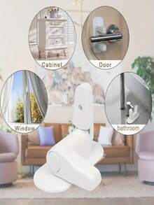 1pc Door Stopper With Anti-Slip Lock Clasp, Suitable For Home Use, No Need To Sew On Door, Portable And Door Handle Lock, Door Bar Lock For Anti-Theft Door And Handle Adhesive - Multifunctional Door Lock Unlock Device - Multicolor - View 8