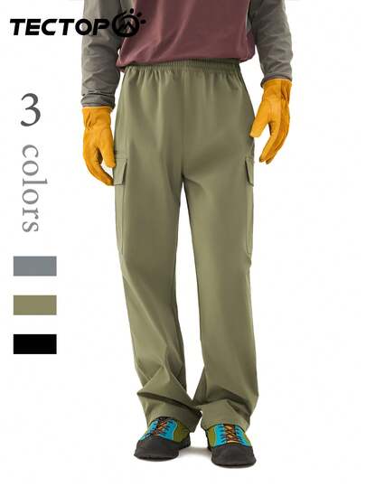 TECTOP Men's Casual Pants, Outdoor Sports Running Fitness For Autumn/Winter, Elastic Waist, Scratch-Resistant And Durable, Large Pockets For Convenience