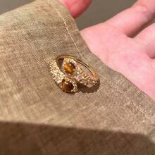 Mirad Serpentine Tiger Eye Stone Open Ring For Women, With A Unique And High-End Design, Retro Index Finger Ring, And Light Luxury Ring