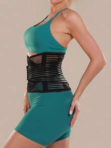 VBOSI 1pc Breathable Adjustable Waist Support Belt, Provides Lumbar Support, Unisex, Mesh Material - Black - View 13