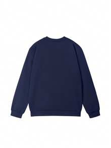 Women's Autumn And Winter MAINTAIN COMMITMENT Slogan Graphic Long Sleeved Crew Neck Sweatshirt ,Casual Loose And Versatile Holiday Style Tops,Fashionable Fall Women Clothes Suitable For Daily Wear - Navy Blue - View 4