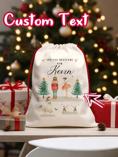 Customized Personalized Christmas Gift Bags, Santa Claus Bags, Personalized Christmas Gift Bags, Large Christmas Canvas Gift Bags (With Drawstring), Letter Drawstring Bags, Initial Christmas Santa Claus Bags Personalized Letter Christmas Gift Bags (With Drawstring), Large Reusable Canvas Santa Claus Bags, New Year Christmas Party Supplies Gift Bags, For Christmas Packaging Storage, Christmas Party Supplies Gift Bags, Christmas