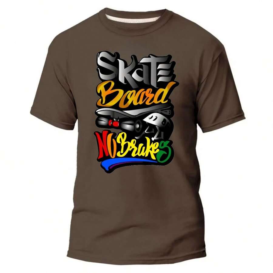 RADICAL SKEITISTA STREETWEAR T-SHIRT MEN'S SHIRT 100% COTTON UNISEX - 棕色的 - 查看 1