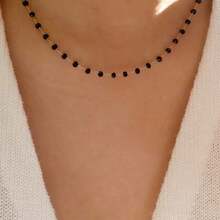 1Pc Black Sweater Chain Necklace - Versatile Year-Round Wearable Jewelry, Perfect Gift For Friends/Best Friend, Ideal Holiday Gift For Women - 黑色-1件 - 查看 8