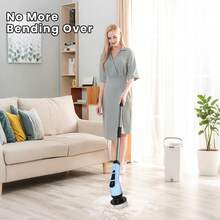 Electric Spin Scrubber, Cordless Cleaning Brush With 9 Replaceable Brush Heads, Tub And Floor Tile 360 Power Scrubber Dual Speed With Adjustable & Detachable Handle For Bathroom Kitchen Car - 藍色 - 查看 6