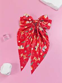 4Pcs Christmas Hair Bows Hair Barrettes With Long Tail Hairpins For Women Bowknot Hair Clips Christmas Carnival Hair Accessories For Women Ladies Decoration Party Wear Daily Wear