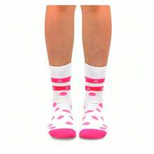 Breast Cancer Awareness Socks Women - TeeHee Cotton Crew Socks 5 Pair Pack Pink Ribbon Design - Soft, Comfortable Everyday Socks For Support - 如圖701 - 查看 7