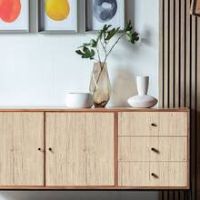 1 卷防木纹家居装饰墙贴壁纸卷，壁纸撕下即贴，防水乙烯基接触纸，适用于客厅墙贴、橱柜厨房装饰贴纸、浴室装饰壁纸 - 米色 - 查看 8