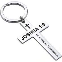 Ldurian Bible Verse Keychain Christian Cross Keychain For Women, Cross Key Chain For Men Religious ScriptureChristmas - Giô-suê 1:9 - Xem 1