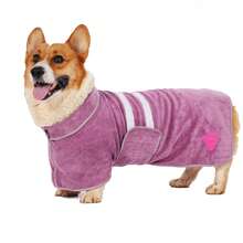 1pc Quick Drying Dog Bathrobe, Dog Embroidered Towel Bathrobe Robe, Super Absorbent Pet Bathrobe With Adjustable Belly Band, Soft Fabric With Embroidery Craft - Multicolor - View 32
