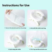 20pcs Potty Liners, 600ML Water Super-Absorbent Potty Bags, Thick & Tear-Resistant, Drawstring Opening & Easy To Tie, Fits Most Potty Chairs,16cm*12cm