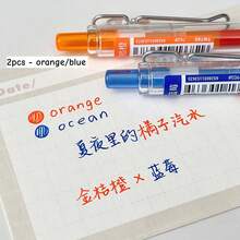 2/3/4/6/12pcs Color Gel Pens Set, Click Type Transparent Barrel Fresh Colors Quick-Dry Ink 0.5mm Ballpoint For Drawing Daily Writing, Office Student Back To School Gift - Multicolor - View 16