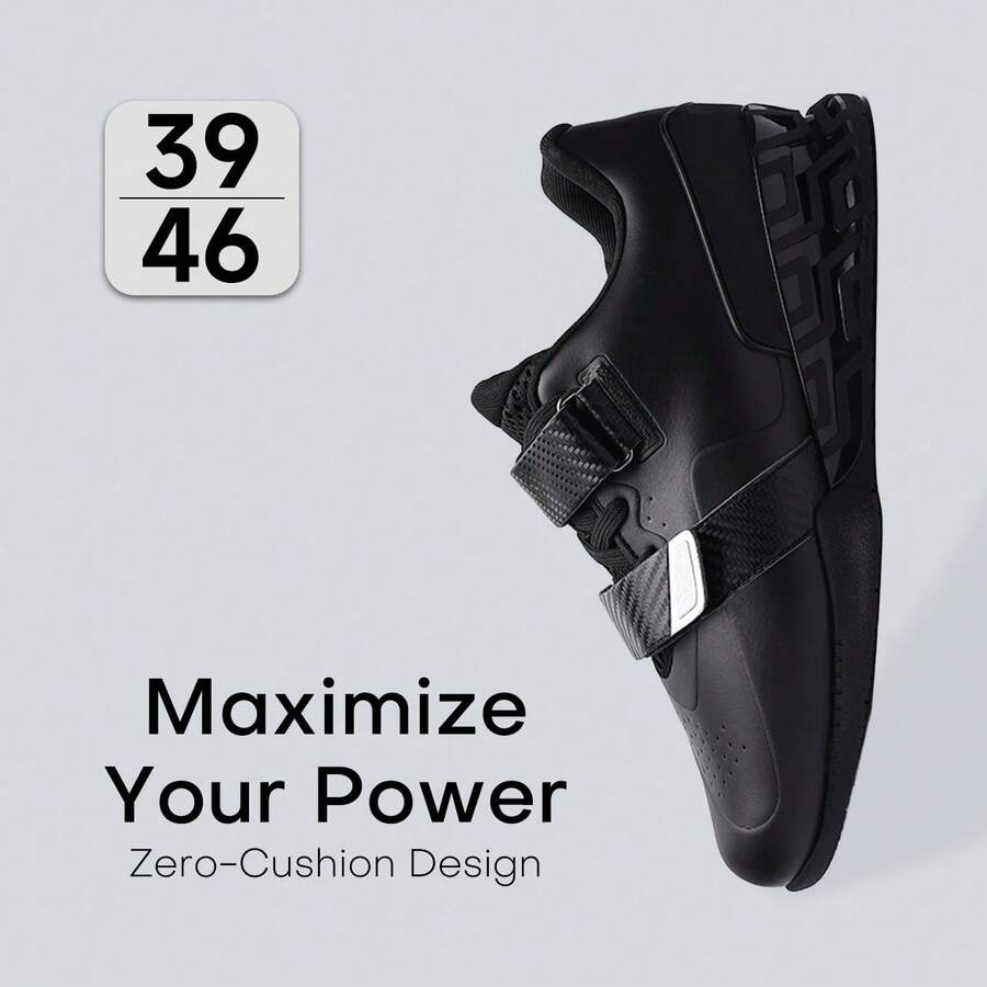 Men's Weightlifting Shoes, Professional Anti-Slip Squat Shoes, Suitable For Strength Training, Rubber Sole Stable Lifting Shoes - Black - View 1