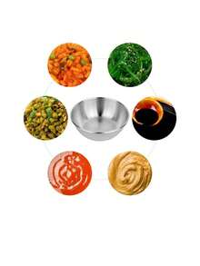 6件套/12件套韩式不锈钢烧烤蘸酱碟，商用小碟，火锅蘸酱碗，酱油碟 - 銀色 - 查看 9