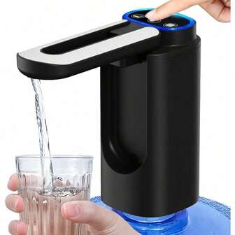 5 gallon vattenflaskpump vikbar pip, automatisk vattendispenser typ-C laddningsbar elektrisk vattenkanna dispenser