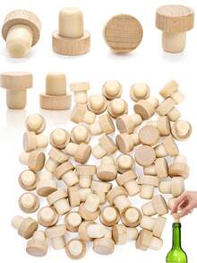 1/5/20/100pcs Wine Bottle Corks T Shaped Cork Plugs For Wine Cork Wine Stopper Reusable Wine Corks Wooden And Rubber Wine Stoppers Bottle Stoppers Sealing Plug.Wine,Wine Stopper,Wine Bottle-Premium Natural Corks & Vibrant Shrink Capsules-Premium Airtight Stoppers For Homemade Wine, Art Projects & Bottle Decorating- Perfect For Red Wine & Champagne Preservation, Ideal Bar Accessories Set-Ideal For Parties, Weddings, And Unique Gifts - DIY Craft Friendly