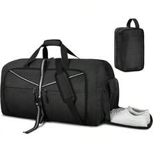 Maleta Deportiva 2 piezas con 1 neceser Maleta Deportiva Hombre Gran Capacidad Maleta Gym Impermeable Bolsa de Viaje Negro 100L - Negro - Ver 10