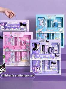 Sanrio Stationery Gift Set For Boys And Girls, Kuromi School Supplies For Elementary Students - Pencils, Erasers, Pencil Sharpener, (The Gift Box Design And Color May Vary Due To Different Production Batches)