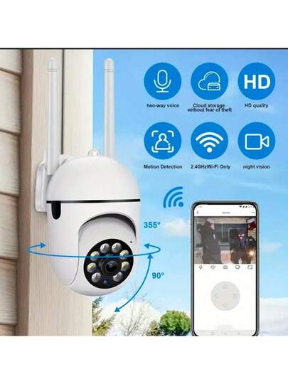 1080P WiFi Security Camera Night Vision, Spotlight Speaker Two Way Audio, Motion Tracking, 360° Pan/Tilt/Zoom, Home Indoor/Outdoor Security, Compatible Alexa, Young, Elderly Pets, Indoor Moderne System Wireless Connection Surveillance view 6