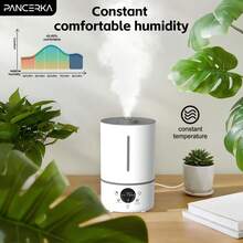 Umidificador de aroma PANCERKA 4L Adequado para quartos, salas de estar e cômodos grandes, com umidificação contínua, difusão de aromaterapia integrada e saída de névoa fria de 300 ml/h, aumentando rapidamente a umidade para uma experiência de ar confortável e duradoura - Plugue tipo C da UE (220-240V) - Ver 4