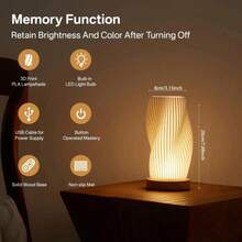 1pc Bedside Lamp With Wooden Base - Button Control Bedroom Table Lamp, Suitable For Living Room, Bedroom, Dorm, Office, Dimmable Nightstand Light