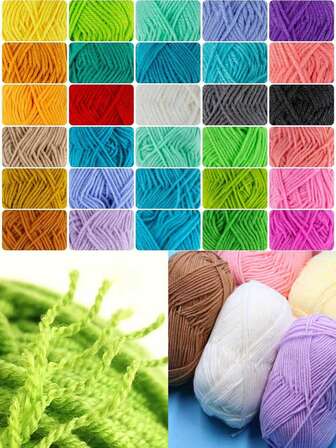 EDCUEBE7 1 st 5-trådigt mjölkgarn, virkgarn, lämplig för gör-det-själv-vävning av väskor, halsdukar, mössor, tröjor, dockor, 50 g/st (slumpmässig förpackning)