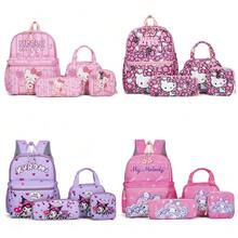 Sanrio Sanrio Hello Kitty&Kuromi 4-Piece Set: Backpack, Pencil Case, Shoulder Bag, Wallet - Durable Material, Adjustable Shoulder Straps, Zipper Closure - Perfect For School, Travel And Gift Giving Travel Bag Handbag Luggage Bag For Travel For Business For Vacation Holiday Large Capacity Portable Multifunction Travel Duffel Bag Unisex Weekender Bags