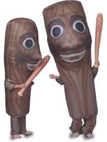 Inflatable Tung Costume Halloween Funny Italian Wooden Stick Man Costume Sahur Inflatable Costume With Stick - Kind - Übersicht 4