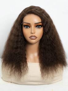 QVR QUEEN VIRGIN REMY QVR Glueless Super Wave Bob Wig Human Hair Pre Cut Transparent Lace Front Wig 14 Inch Deep Wave Bob Lace Wig Bohemian Style - Light Brown - View 4
