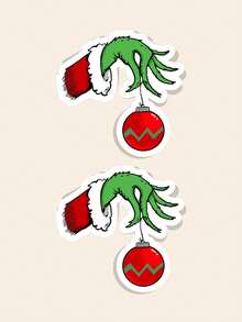 Adesivo de rabiscos de mão com 2 peças | Adesivo para presentes de Natal | Decore e personalize laptops, garrafas de água e muito mais