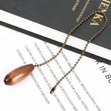 30cm Beaded Pull Chain Ceiling Fan Light Wooden Pendant Lamp - Multicolor - View 11