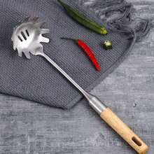 5pcs-Kitchen Utensils Set Professional Slotted Spoon, Soup Ladle, Turner, Spatula & Rice Scoop ETC. Suitable For Cast Iron Wok Cooking, Sauteing & Frying Vegetables And Meat,Christmas Festival Cooking Helpers - Màu gỗ - Xem 4