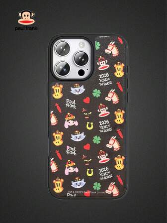  Paul Frank 授权磨砂纹理手机壳，全身猴子设计防震相机保护，新款保护套适用于 13/14/15/16 Pro Max