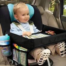 1 Child Car Seat Travel Table, Multifunctional Storage Vehicle Storage Tray, Suitable For Airplanes, Cars And Family Outings