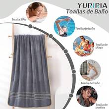 YURIRIA 6PCS Toallas de Baño Altamente Absorbentes Juego de Toallas de Microfibra Toalla para Baño Ultrasuave Grandes para Cuerpo para Hotel,Playa,Deportes(Negro) - gris - Ver 9