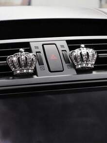 Car Air Vent Decor Metal Crown Rhinestone Decoration, Unisex Car Interior Accessories,Car Accessories,Car Decor,Car Accessories For Women,Car Essentials,Dryer Vent Cleaner.