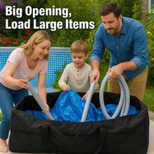 Large Storage Bag For Aboveground Inflatable Frame PoolsHeavy Duty Outdoor Pool Accessories Storage With 4 Handles Waterproof UVResistant Patio Cushion Bag 51''x20''x14'' - Small - View 3