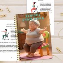 30-Day Chair Yoga Plan For Seniors - 50 Printable Exercises With Step-By-Step Guide, Charts & Motivational Tips - Gentle Chair Yoga For Seated Adults, 5.5x8.2in, Fitness Guide For Elderly, Easy-To-Read Text, Durable Paperback