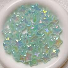 10 件独特的 UV 镀亚克力果冻心形珠带孔，适用于 DIY 手机吊饰和钥匙扣 - 时尚珠宝制作用品