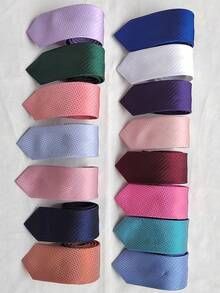 3 Piece Men's Tie Kit For Daily Casual Use (5.5cm) - Màu Cam san hô - Xem 4