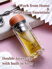 زجاجة مياه محمولة، كوب زجاجي مزدوج الجدران معزول، إبريق شاي مزدوج الجدران معزول، خيار هدية مثالي. قابل لإعادة الاستخدام ومزود بمصفاة شاي لتصفية أوراق الشاي، مصنوع من زجاج شفاف سميك عالي الجودة. مناسب للمناسبات التجارية والمنزل والسيارة أو الاستخدام في الأماكن الخارجية. سواء للمشروبات الساخنة أو الباردة - القهوة أو الحليب أو الشاي - هذا الكوب الزجاجي مريح للغاية.