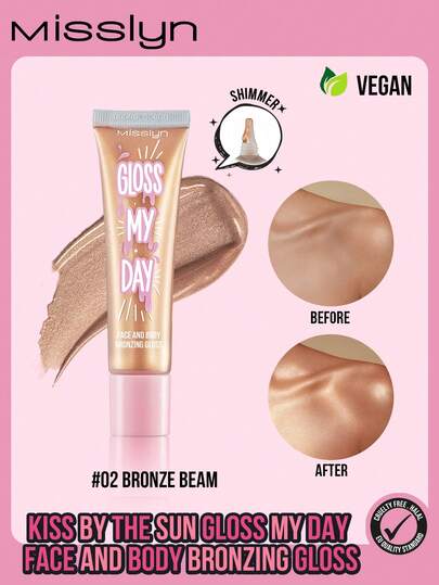  MISSLYN 面部及身体古铜光泽液，面部及身体古铜粉，身体高光及面部高光，打造完美夏日沙滩肌肤，美黑精华，肌肤古铜滴剂，面部及身体古铜粉，面部光泽，防水，持久，无需日晒即可美黑，自然光泽增强剂，亮泽高光，打造阳光亲吻般的古铜光泽，自然阳光亲吻般的肤色，适合夏季海滩、海滩派对、旅行、度假、户外活动