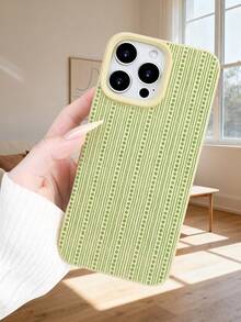 Flower Stripe Design Pattern Mobile Phone Case, Using Anti-Drop, Shockproof, Scratch-Resistant Soft Material, Dirt-Resistant And Durable,  Compatible With Iphone 17Promax/17Pro/17AIR/17/16Promax/16Pro/16Plus/16/15Promax/15Pro/15Plus/15/14Promax/14Pro/14Plus/14/13Promax/13Pro/13/12Promax/12Pro/12/11Promax/11Pro/11 - Màu vàng - Xem 3