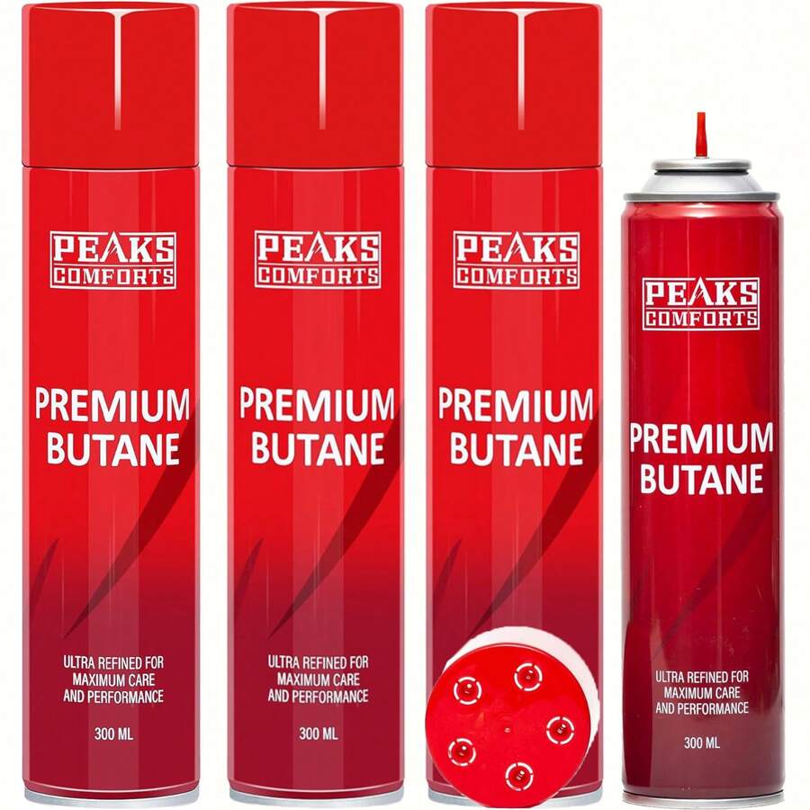 Red Butane Refill Canister Culinary 300ML - Refillable Ultra Refined For Kitchen - Đỏ - Xem 1