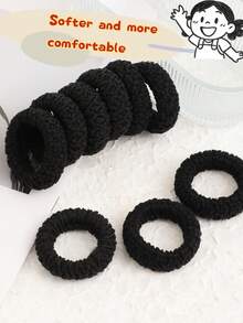 10/5 Scrunchies extra anchos, Ligas elásticas para el cabello, Sujetadores de cola de caballo, Bandas elásticas duraderas y de alta elasticidad adecuadas para cabello grueso, Regalo de graduación, Sujetadores de cola de caballo, Ligas para el cabello, Scrunchies, Accesorios para el cabello, Bandas de goma, Accesorios de belleza para el hogar - Negro - Ver 8